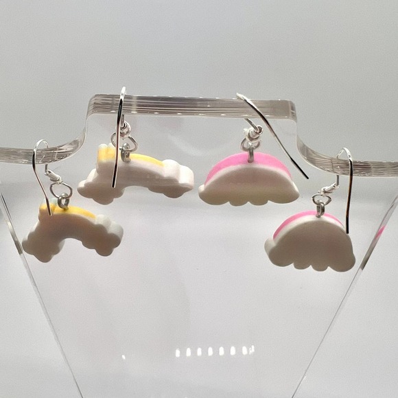 Rainbow Earrings - Cloud Earrings - Rainy Day Earrings - Spring Earrings - Picture 6 of 10